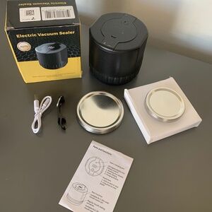 Electric Mason Jar Vacuum Sealer Kit – USB-C Rechargeable – Auto Digital
